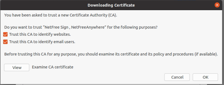 Firefox-import-certificate-alart